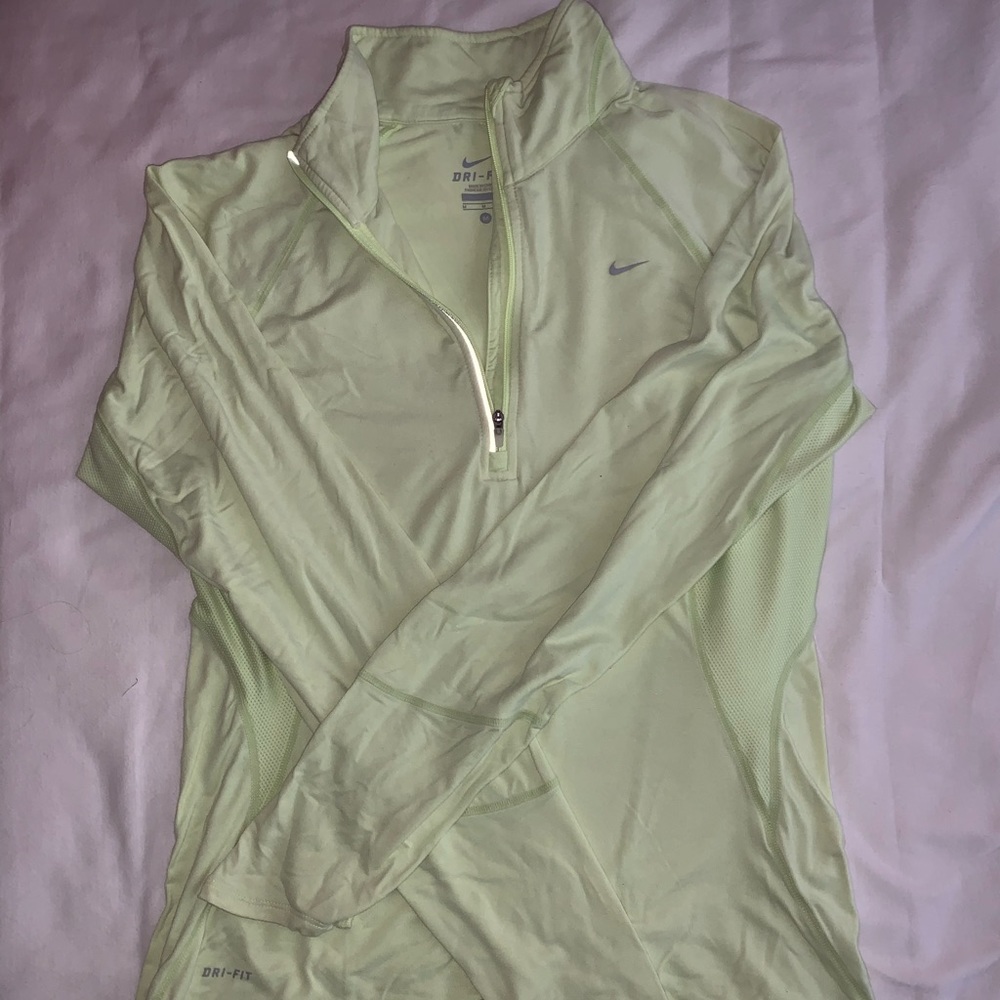 NIKE neon green / yellow quarter zip up